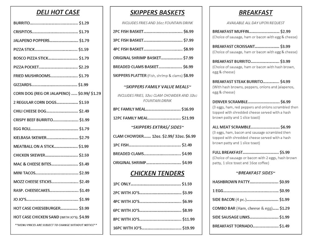 Deli Menu | Dylan's Corner Market